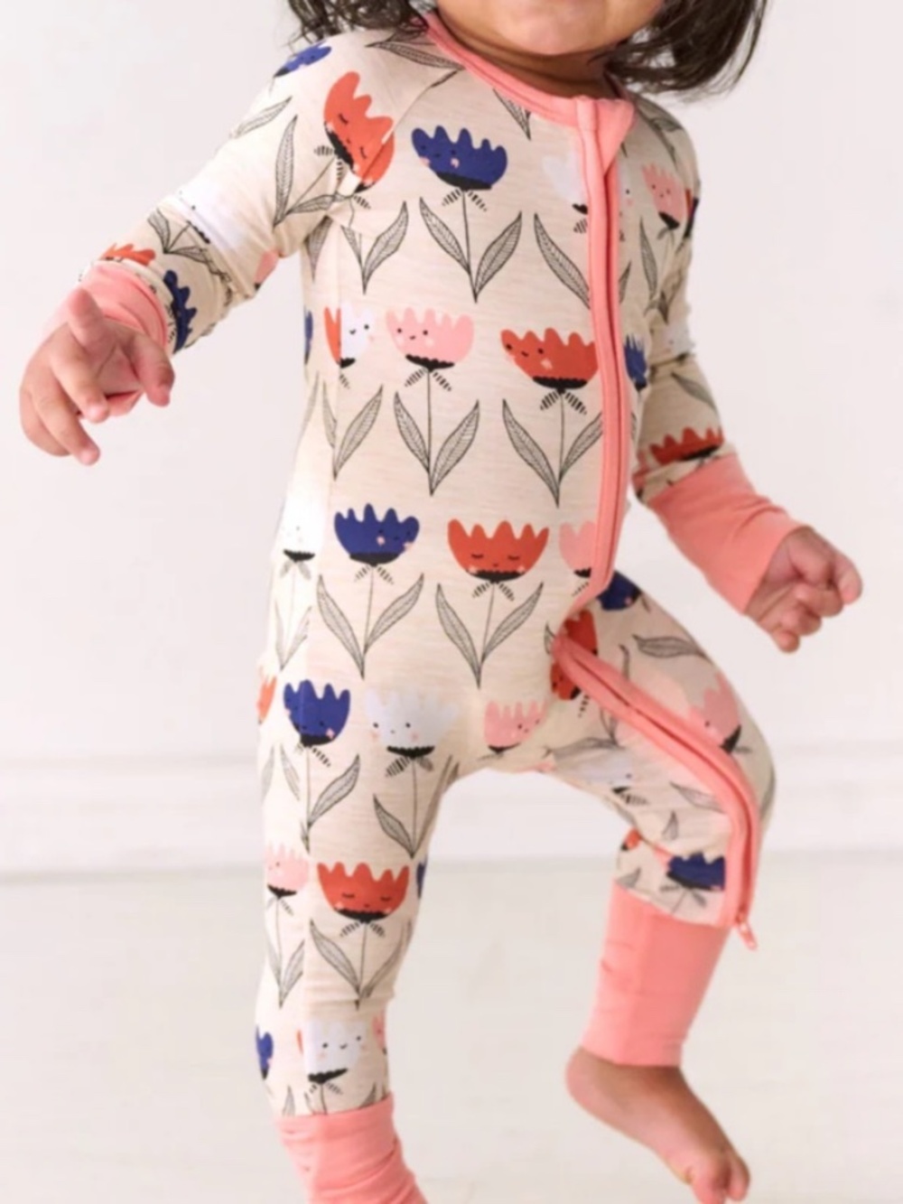 Little Sleepies pajamas bamboo spandex  "Flower Friends" print. Size 3T toddler